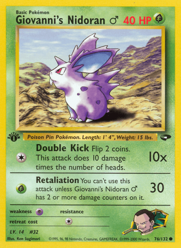 Giovanni's Nidoran ♂ Gym Challenge card