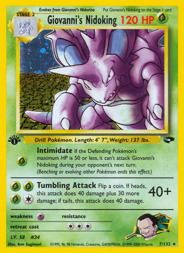 Giovanni's Nidoking Gym Challenge card