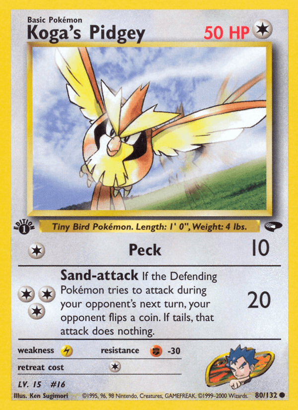 Koga's Pidgey Gym Challenge card