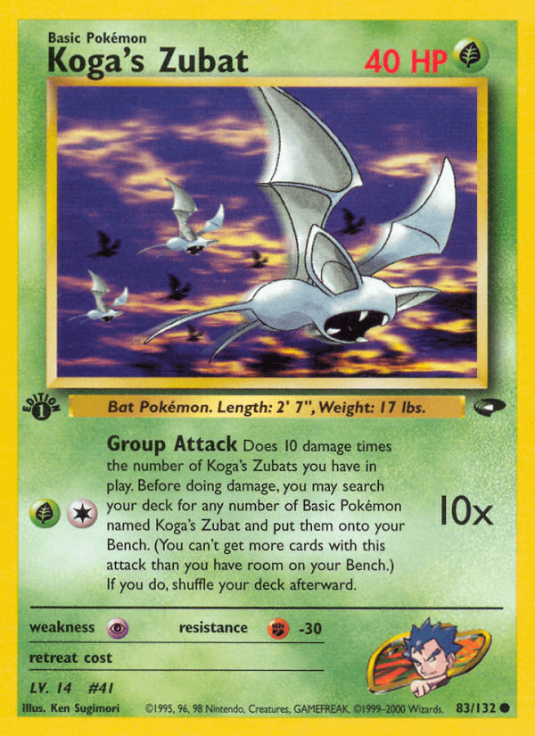 Koga's Zubat Gym Challenge card