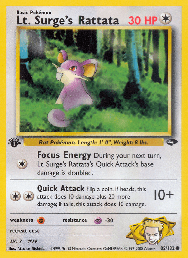 Lt. Surge's Rattata Gym Challenge card