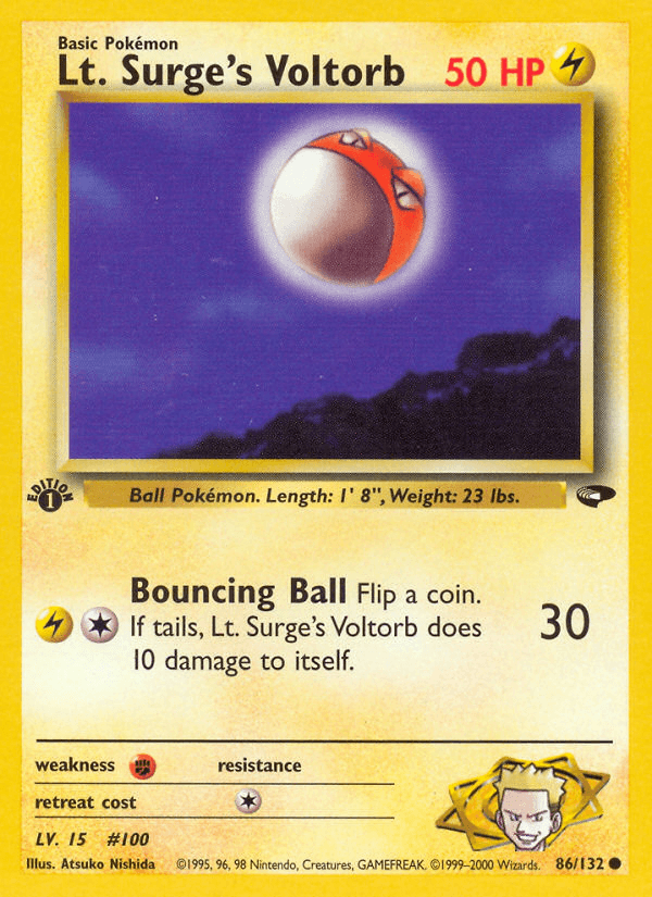 Lt. Surge's Voltorb Gym Challenge card