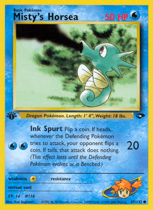 Misty's Horsea Gym Challenge card