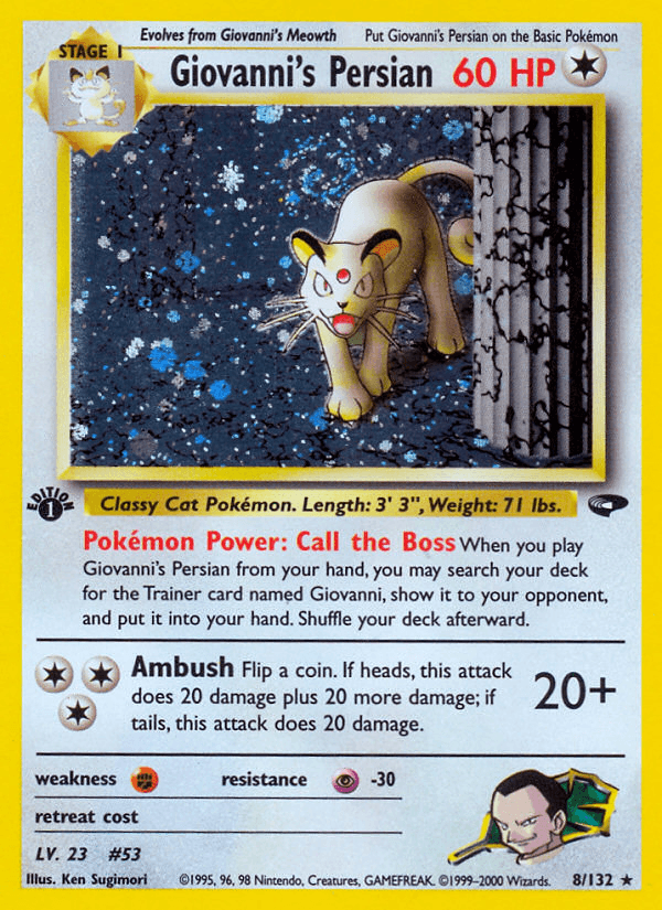 Giovanni's Persian Gym Challenge card