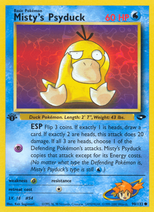 Misty's Psyduck Gym Challenge card