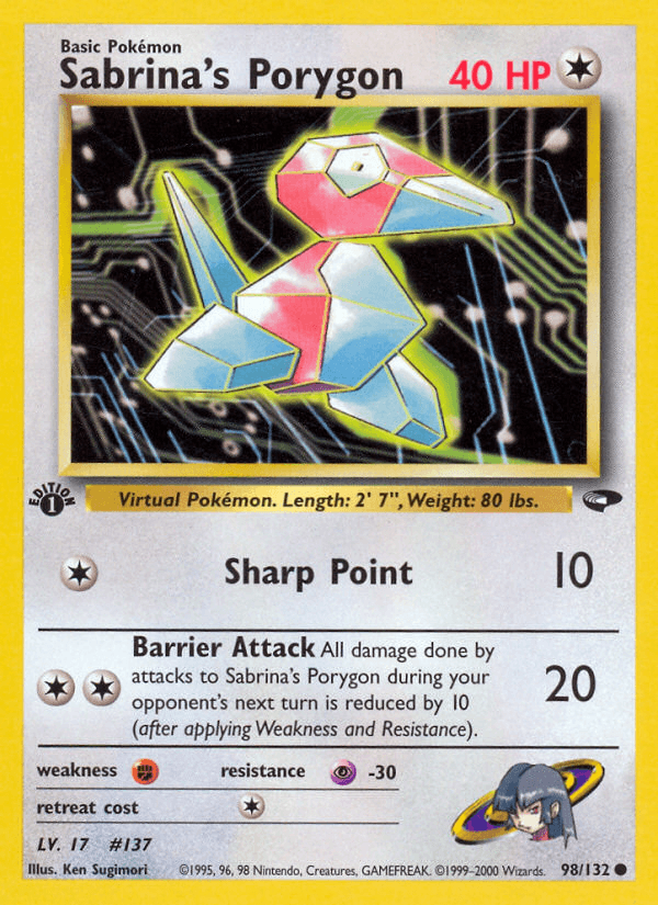 Sabrina's Porygon Gym Challenge card