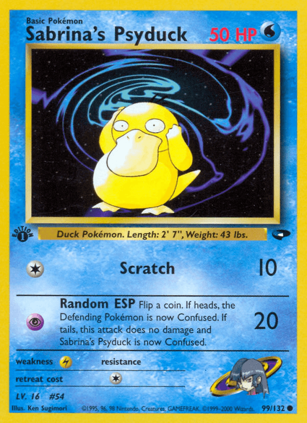 Sabrina's Psyduck Gym Challenge card