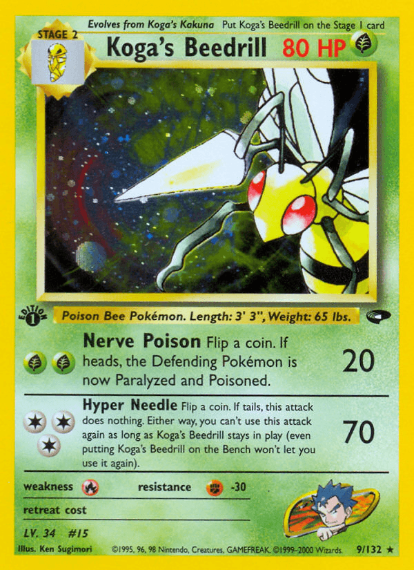 Koga's Beedrill Gym Challenge card