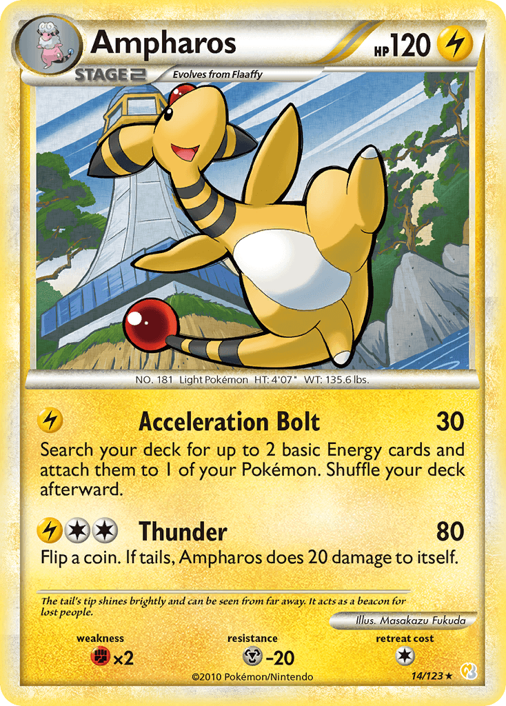 Ampharos HeartGold & SoulSilver card