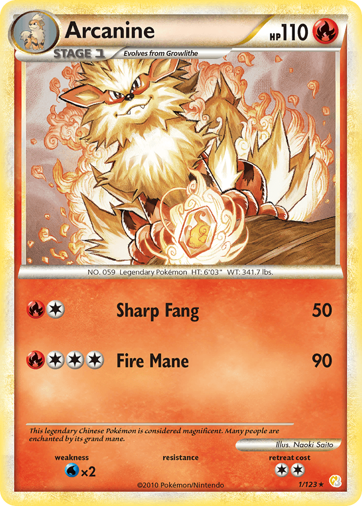 Arcanine HeartGold & SoulSilver card