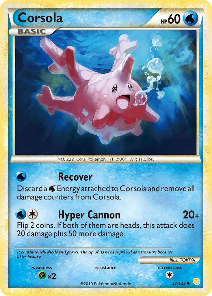 Corsola HeartGold & SoulSilver card