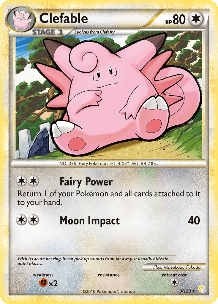 Clefable HeartGold & SoulSilver card