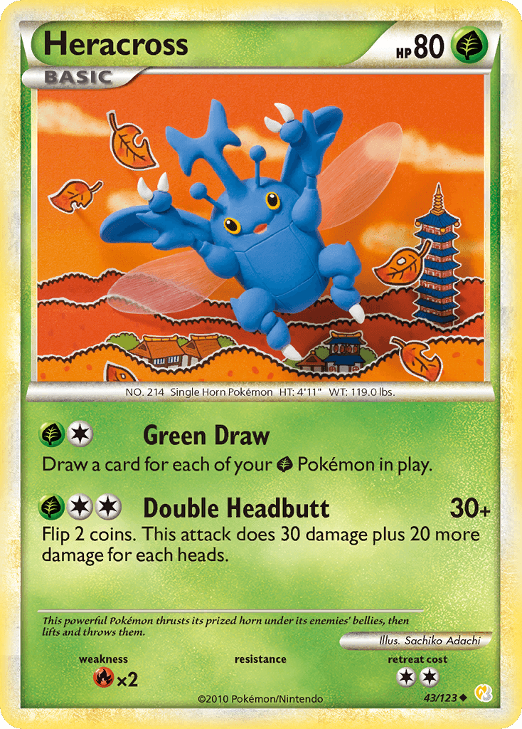 Heracross HeartGold & SoulSilver card