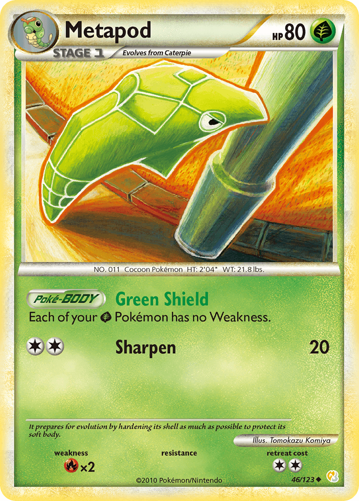 Metapod HeartGold & SoulSilver card
