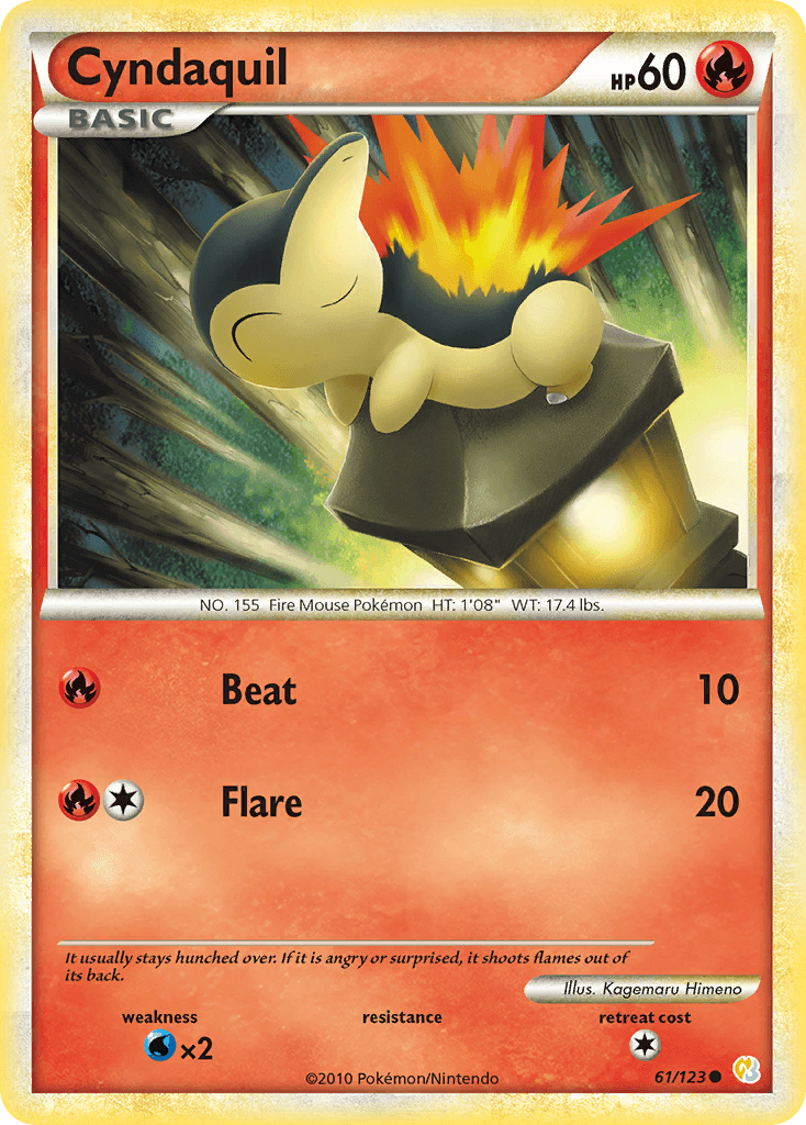 Cyndaquil HeartGold & SoulSilver card