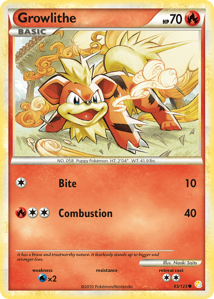 Growlithe HeartGold & SoulSilver card
