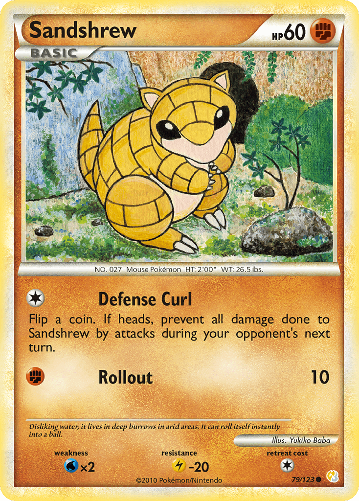 Sandshrew HeartGold & SoulSilver card