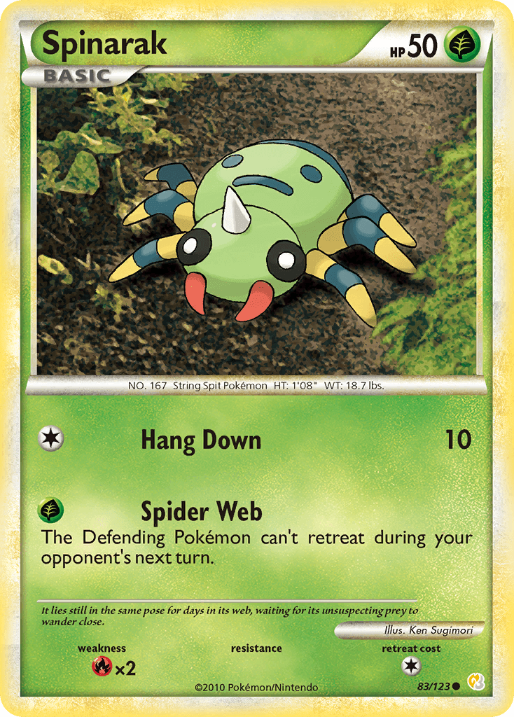 Spinarak HeartGold & SoulSilver card