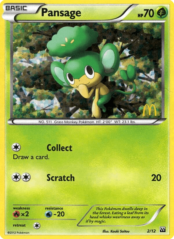Pansage McDonald's Collection 2012 card