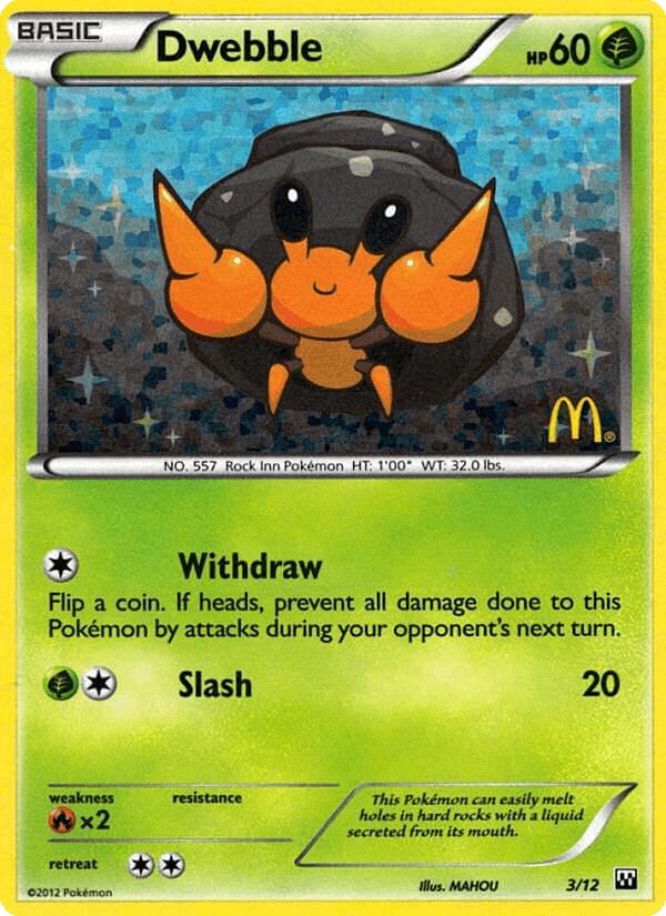 Dwebble McDonald's Collection 2012 card