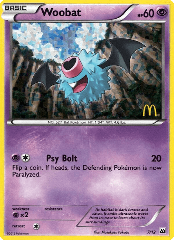 Woobat McDonald's Collection 2012 card