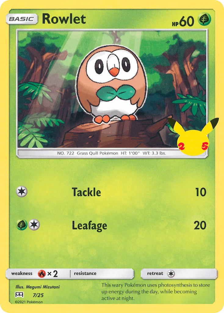 Rowlet McDonald's Collection 2021 card