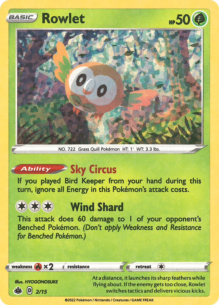 Rowlet McDonald's Collection 2022 card