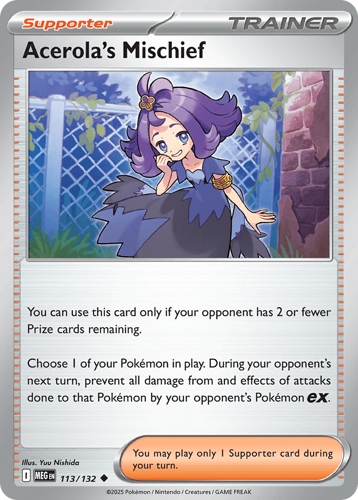 Acerola's Mischief Mega Evolution card