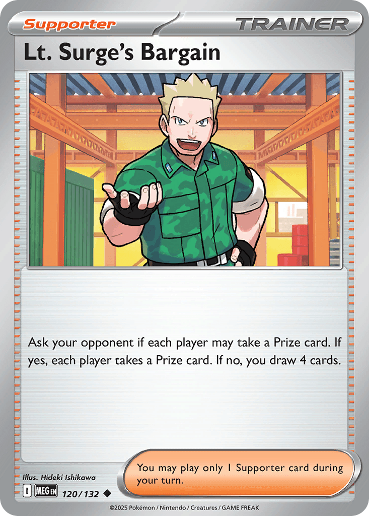 Lt. Surge's Bargain Mega Evolution card