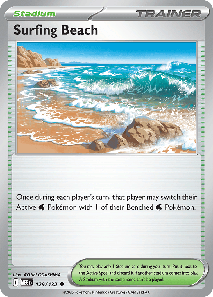 Surfing Beach Mega Evolution card