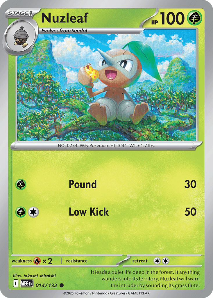 Nuzleaf Mega Evolution card