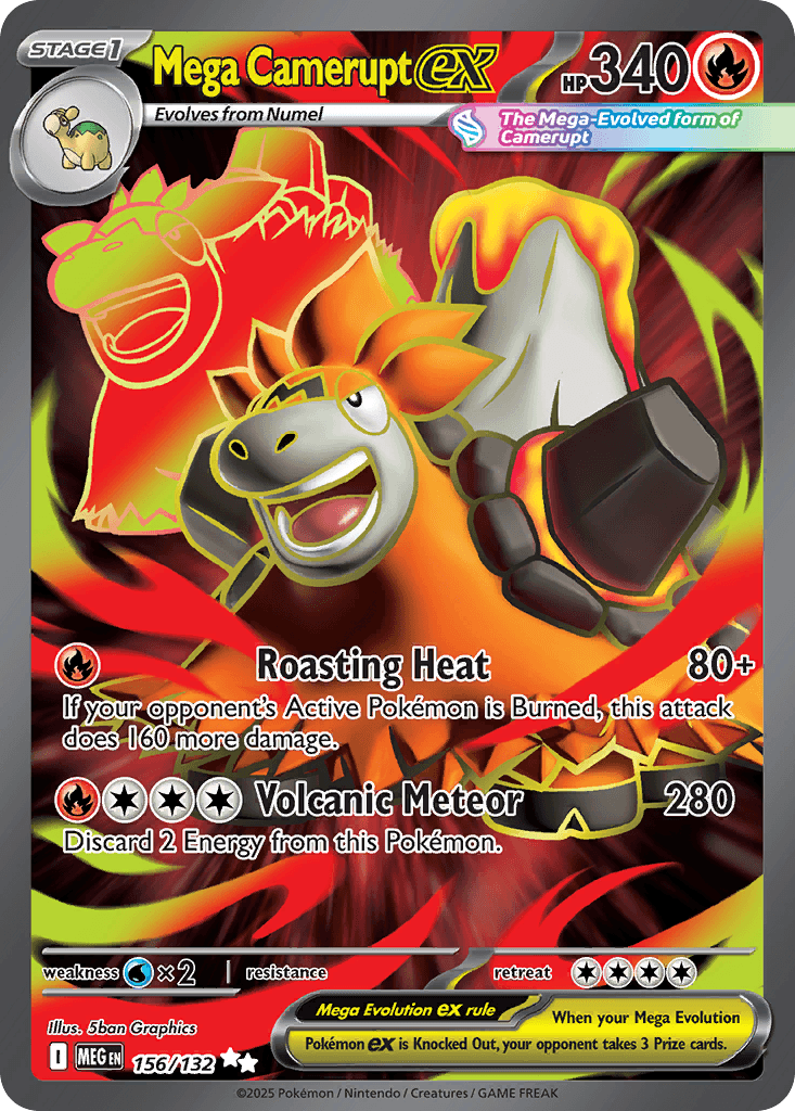 Mega Camerupt ex Mega Evolution card