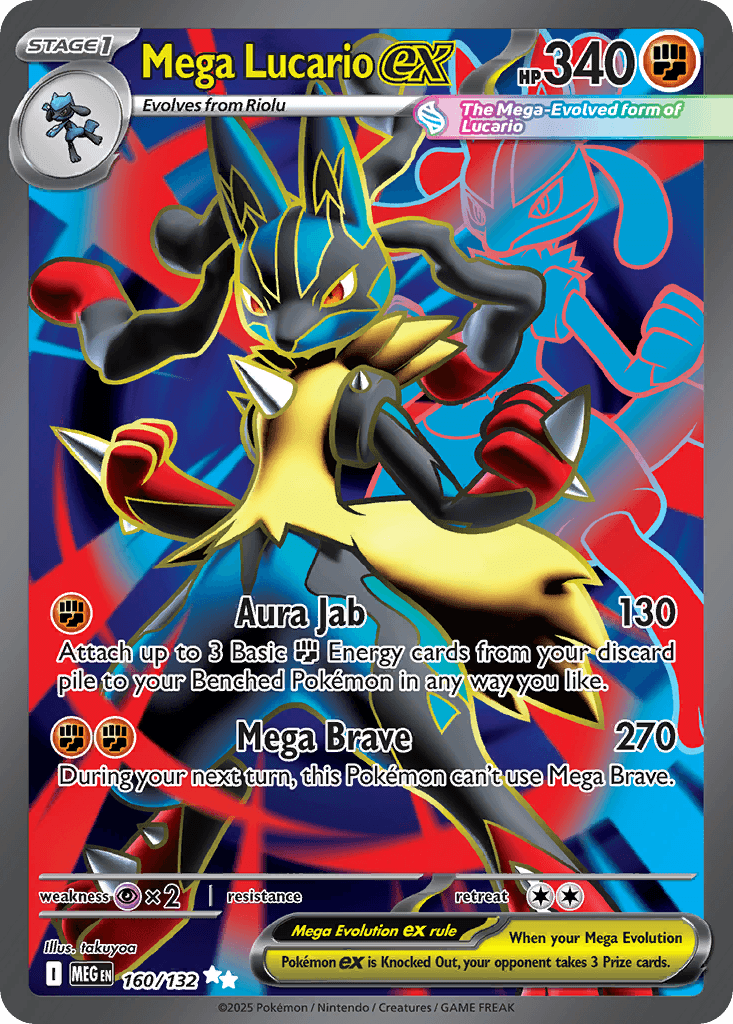 Mega Lucario ex Mega Evolution card