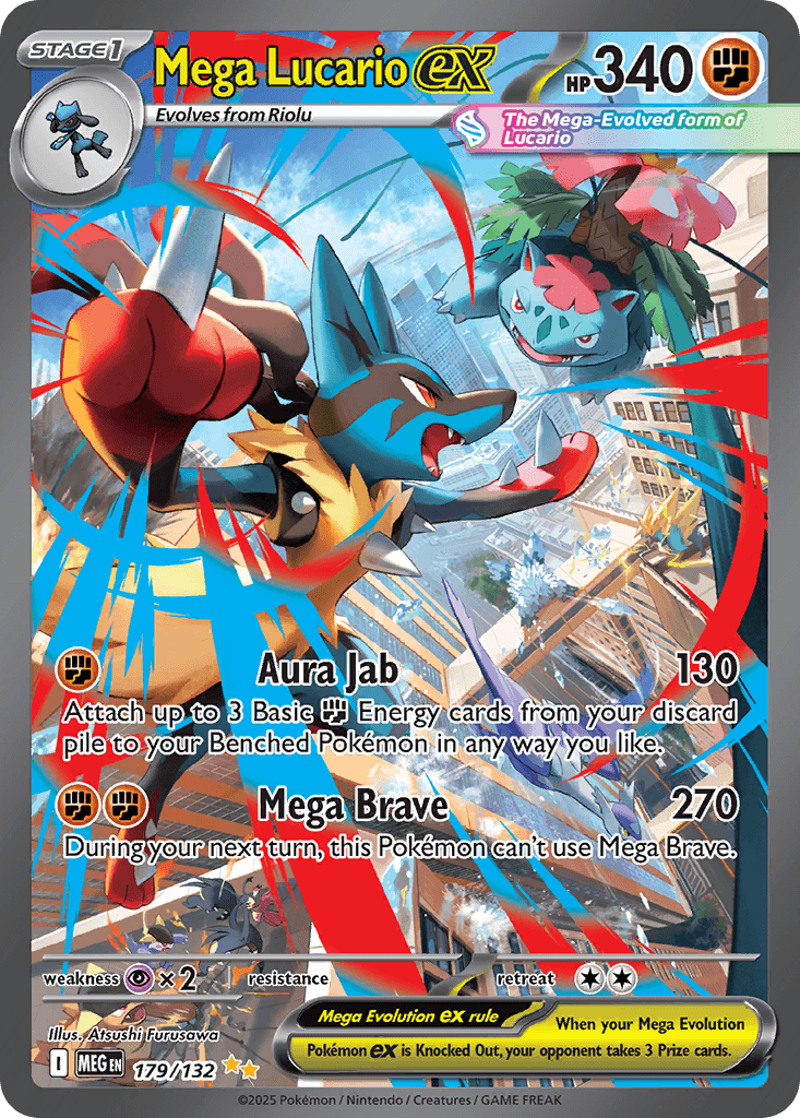 Mega Lucario ex Mega Evolution card