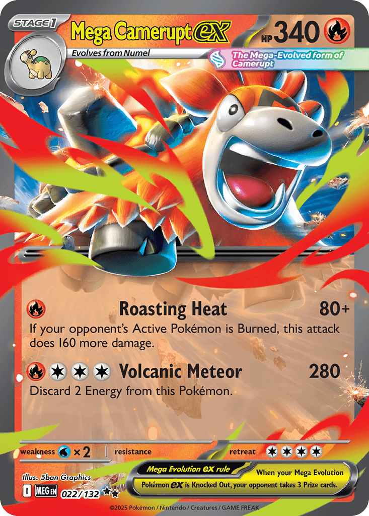 Mega Camerupt ex Mega Evolution card