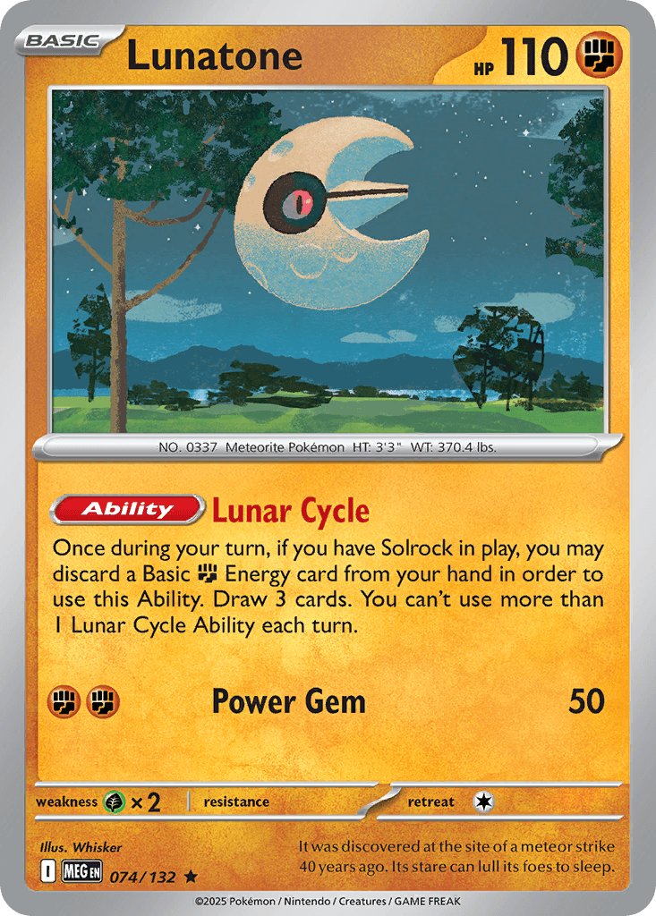 Lunatone Mega Evolution card