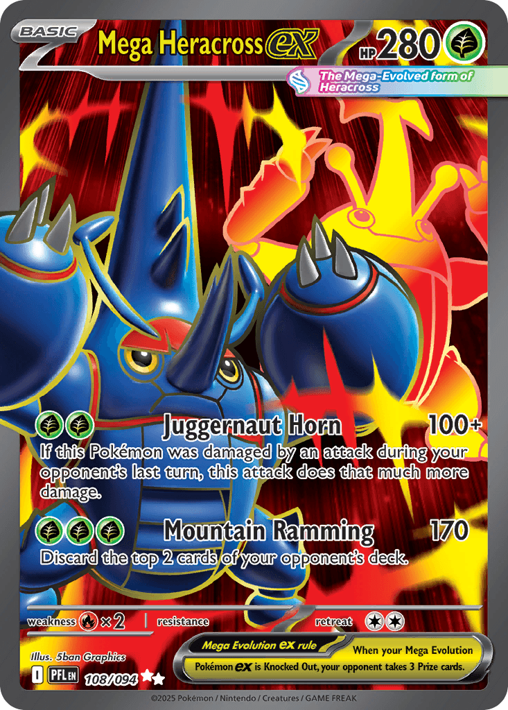 Mega Heracross ex Phantasmal Flames card