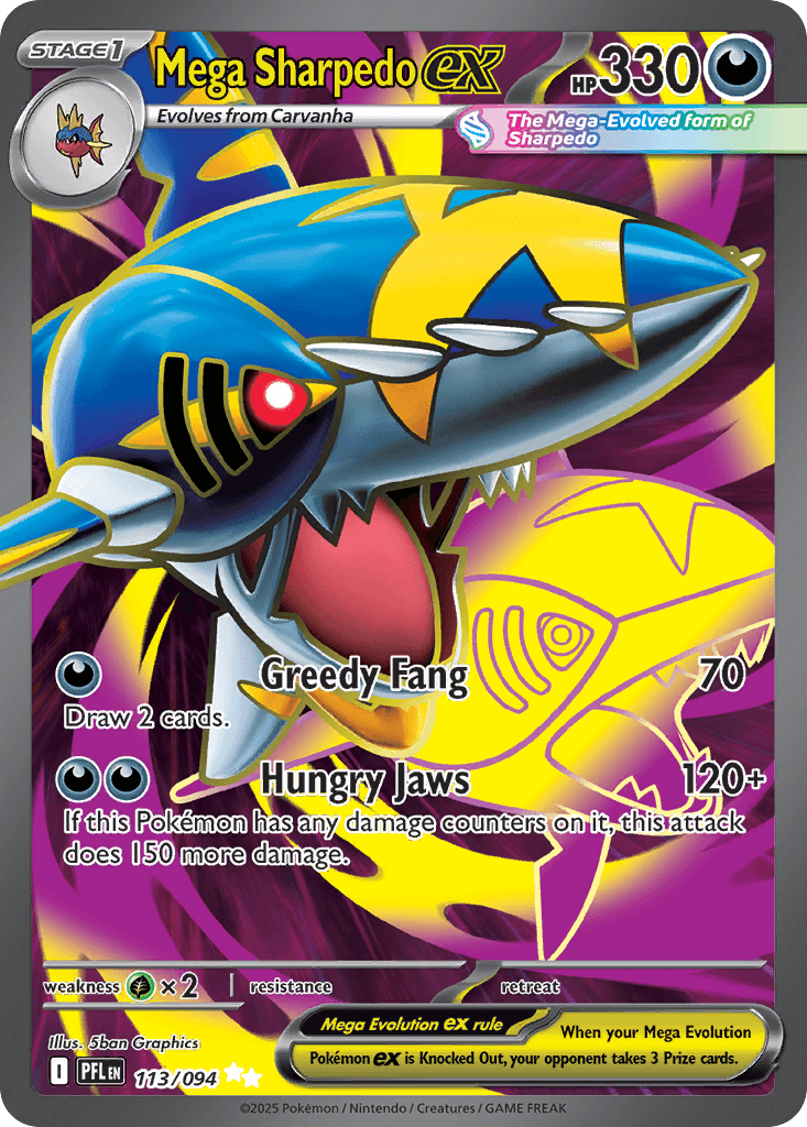 Mega Sharpedo ex Phantasmal Flames card