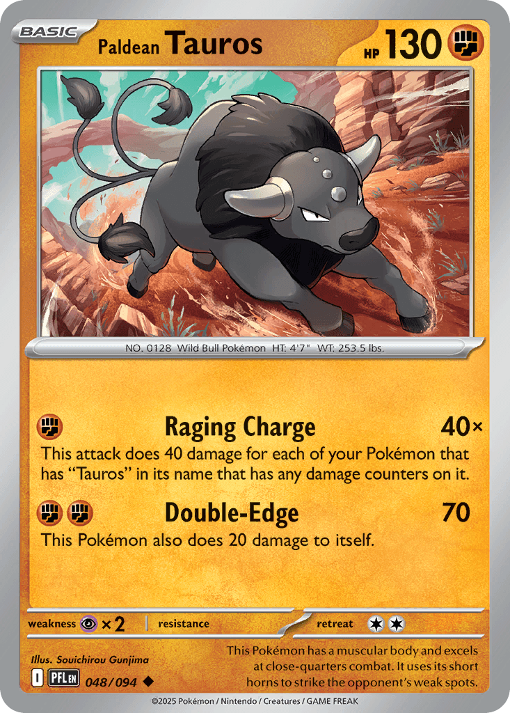 Paldean Tauros Phantasmal Flames card