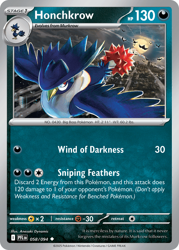 Honchkrow Phantasmal Flames card