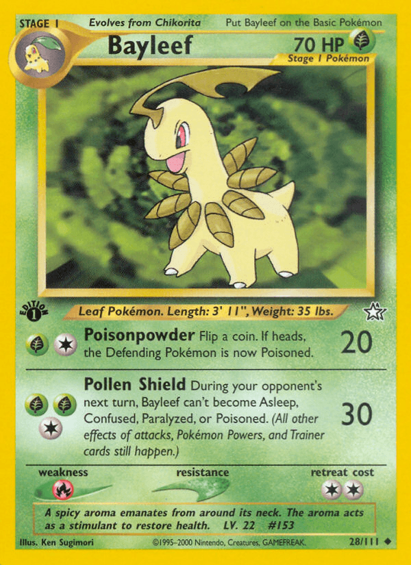 Bayleef Neo Genesis card