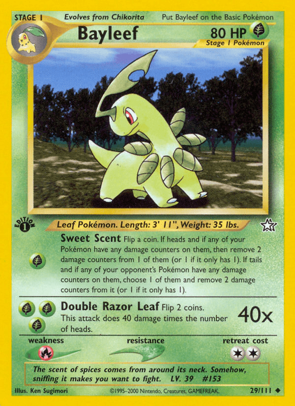 Bayleef Neo Genesis card