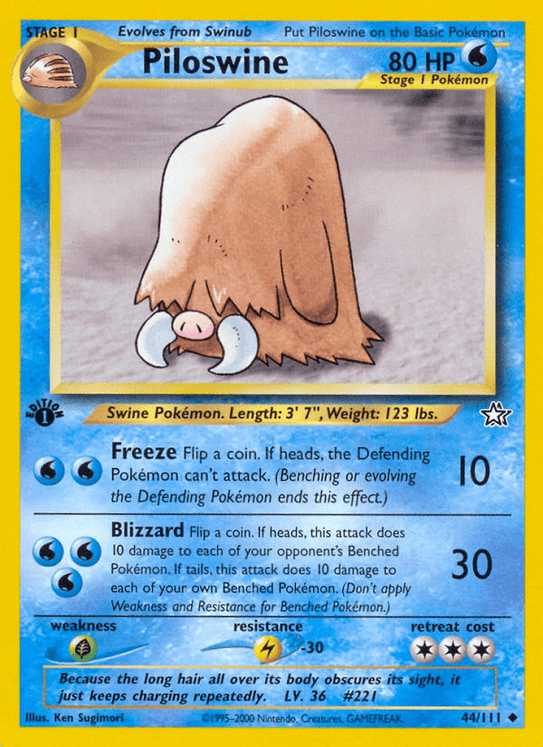 Piloswine Neo Genesis card