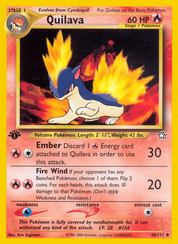 Quilava Neo Genesis card