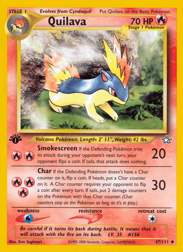 Quilava Neo Genesis card