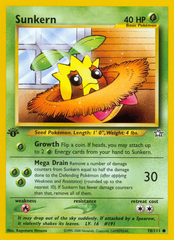 Sunkern Neo Genesis card