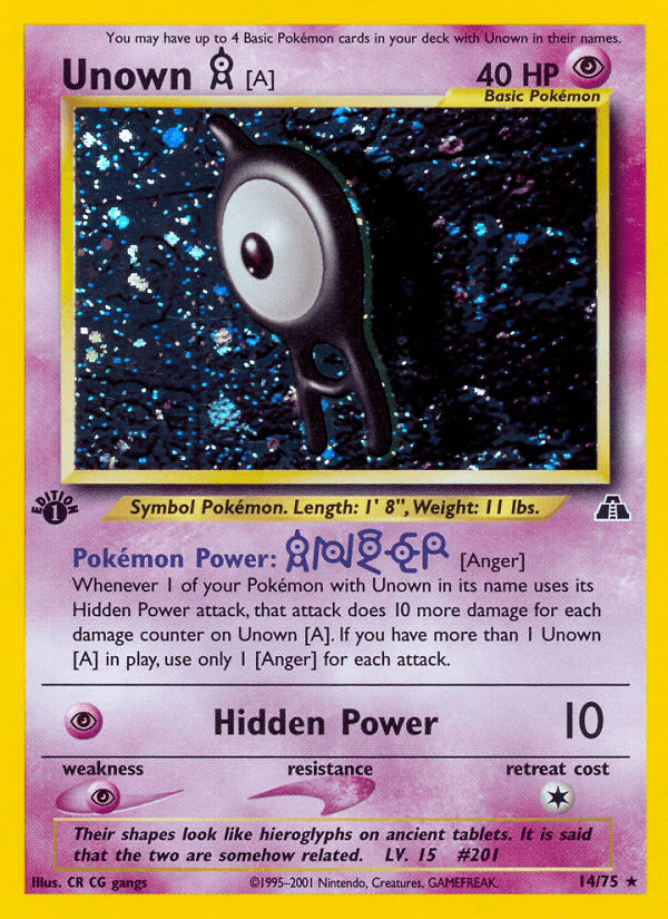 Unown [A] Neo Discovery card