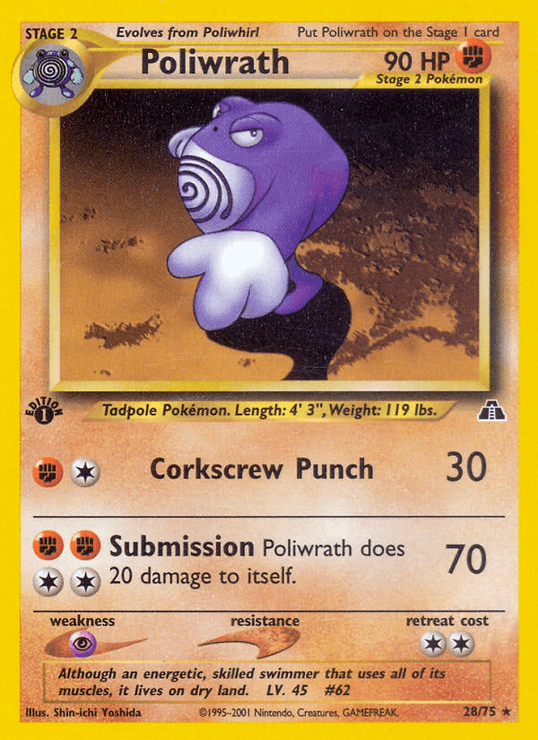 Poliwrath Neo Discovery card