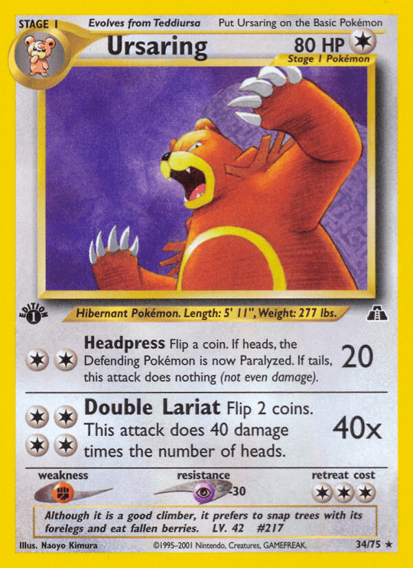 Ursaring Neo Discovery card