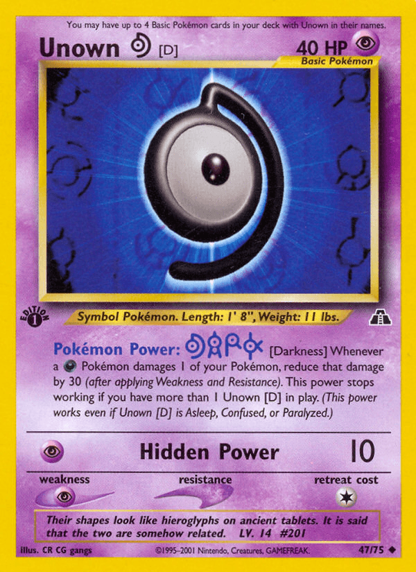 Unown [D] Neo Discovery card